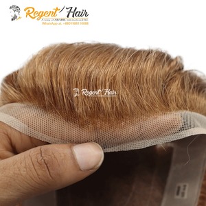 Top Selling 100% Remy Indian Hair for Swiss Front Lace Hand Tied Weft Man's <b>Toupee</b> Natural Water Wave Style Wigs Available - Product Image 2