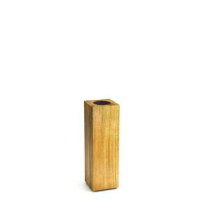 Vase à fleurs en bois artisanal, forme rectangulaire haute, décoration minimaliste, bois naturel, accent moderne pour l'intérieur, style table ou sol - Product Image 2