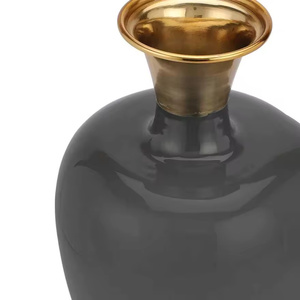 Jarrón de flores de hierro Deidra, decoración moderna de oro blanco para el hogar | Jarrón de mesa hecho a mano | Decoración de sala de estar, boda, Oficina - Product Image 4