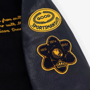 Custom Logo <b>Long</b> Winter Baseball Letterman Varsity <b>Jackets</b> with Front Design 100% Cotton Fleece Streetwear Style for <b>Men</b> - Product Image 5