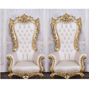 เก้าอี้บัลลังก์สำหรับงานแต่งงานแบบดั้งเดิมของอินเดียสำหรับงานแต่งงานสีทองสีขาวชุดเก้าอี้มหาราชาสหราชอาณาจักร - Product Image 4