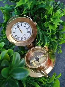 Adorables relámpagos brillante latón náutico brújula reloj Art Deco diseño estilo hierro Material Oficina decoración del hogar para la colocación del estudio - Product Image 4