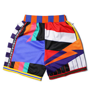 Pantalones cortos de malla personalizados para hombre, tablero de entrenamiento activo con logotipo bordado, Patchwork, baloncesto - Product Image 5