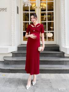 Vestido de maternidad anticontracción de alta calidad para niñas de tela cómoda suave absorbente de sudor de invierno V1211 - Product Image 5