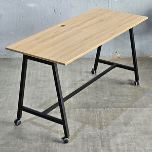 โต๊ะทำงานเคลื่อนที่ FOS Minimalist ขนาด 140x60 ซม. ขาเหล็ก ไม้เมลามีน พร้อมระบบ FOS002 สำหรับเฟอร์นิเจอร์โฮมออฟฟิศ - Product Image 2