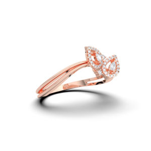 Juego de pavé de corte redondo y pera de diamante cultivado en laboratorio de 0,15 quilates, anillo llamativo en forma de pera hecho en platino PT950 Unisex - Product Image 5