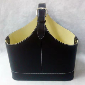 Corbeille à journaux en faux cuir avec poignée en PU - Product Image 1