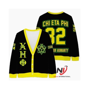 เสื้อคาร์ดิแกนถักสำหรับผู้หญิงของชมรมชี เอต้า ฟี่ |   เสื้อคอวีผ้าฝ้ายแท้ 100% ป้องกันขนร่วง ดีไซน์หรูหราสำหรับชมรมนักศึกษา - Product Image 5