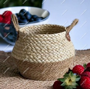 Morden fait à la main grand pot de fleur décoratif en jonc de mer en bambou panier de rangement compostable intérieur pour les fournitures de jardin belle - Product Image 5