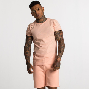 Derniers ensembles courts d'été pour hommes de style vintage, décontractés, couleur unie, respirants, t-shirt et short, design d'impression tendance - Product Image 2