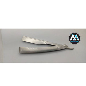 MAQNSCO Stainless Steel Silver Cut Throat Slide <b>Razor</b> Professional Single Edge Straight <b>Razor</b> Plastic <b>Mens</b> Shaving Barber Salon - Product Image 1