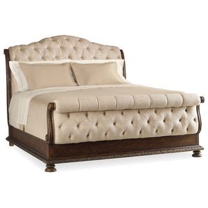 Rắn gỗ <span class=keywords><strong>Victorian</strong></span> khung giường với Tay Chạm Khắc tufted bọc giường phong cách cổ điển với các tính năng chạm khắc - Product Image 1