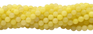 Cuentas de Jade Amarillo Natural de 10 a 12 mm, Forma Redonda Lisa, Hilo de 13 Pulgadas para la Fabricación de Joyas - Product Image 3