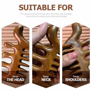 Peine de Madera Personalizado para Masaje Capilar, Peine de Dientes Anchos para Cuero Cabelludo, para Hombres y Mujeres, Antiestático, para Salón, Hogar o Viajes - Product Image 3