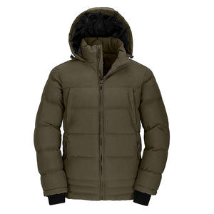 Blouson matelassé isolé à fermeture éclair, couleur unie, manches longues, respirant, imperméable, hiver, avec capuche, haut pour homme - Product Image 5