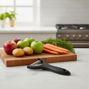 Pelador Multiusos de Plástico Negro Fiskars ESSENTIAL 1065599, Herramienta para Frutas y Verduras - Product Image 3