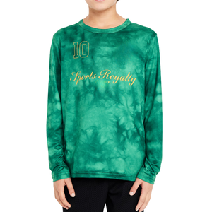 T-shirt de performance léger pour garçons, devant et dos, à séchage rapide, manches longues, haut de sport respirant, chemise active, logo personnalisé - Product Image 1