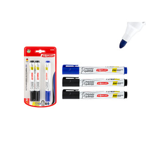 Pennarelli per Lavagna Bianca con Punta da 2-4mm, Set da 3 in Nero e Blu - Product Image 1