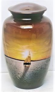 Urna humana de metal para adultos The Next Voyage, una urna de ceniza de gran aspecto para una persona que amaba los lagos, océanos, puestas de sol muy coloridas - Product Image 5