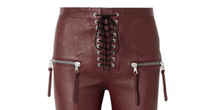 Vente chaude femmes pantalon en cuir noir véritable taille haute Style décontracté avec taille basse Type hiver imprimé motif droit - Product Image 2