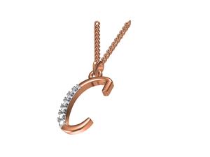 Elegante collar con letra C inicial chapada en oro de 18 quilates para mujer Elegante colgante con letra C inicial del alfabeto Encanto Regalo perfecto para ella - Product Image 3