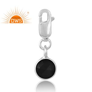 Colgante de piedras preciosas de ónix negro Natural de Plata de Ley 925, fabricante de joyería personalizada - Product Image 1