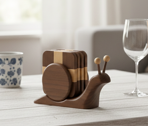 Sous-verre en bois massif de forme carrée classique de haute qualité, épaisseur 5 mm, poli à la main, à prix avantageux - Product Image 2