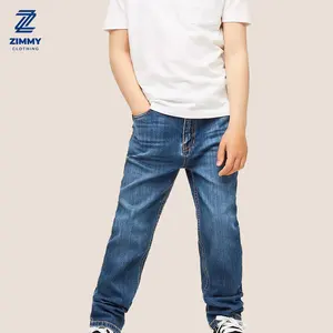 بنطال جينز أصلي للأولاد والرجال بنطلون جينز كامل الطول للأولاد ملابس جينز للأطفال