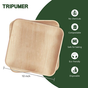 100% Compostable Natural <strong>Palm</strong> <strong>Leaf</strong> Dinnerware Sets Biodegradable Disposable <strong>Plates</strong> for Parties Weddings and Events - Product Image 2