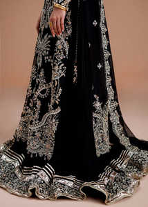 Lehenga Choli Anarkali Largo de Chifón con Bordado de Estilo Moderno, Adornos Decorativos, Sin Arrugas, Protección Solar para Mujer - Product Image 6