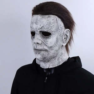 Máscara de Michael Myers para Halloween, Ligera, de Látex, para Fiestas, Carnaval y Navidad, con Diseño de Sombrero de Seda Aterrador - Product Image 5