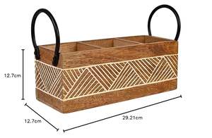 Soporte para cubiertos de madera de fabricante de confianza con acabado natural diseñado para cocinas y comedores ecológicos - Product Image 2