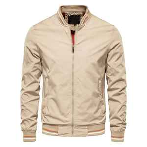 Chaquetas de béisbol de moda de invierno para hombre, prendas de vestir exteriores informales de lona con cuello levantado, 100% algodón transpirable, nueva ropa universitaria - Product Image 1