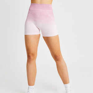 Pantalones cortos de entrenamiento sin costuras para mujer al por mayor, pantalones cortos de Yoga de cintura alta de estilo atlético con bolsillos - Product Image 3