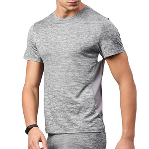 Camisetas de fitness para hombre, camisas de diseño personalizado de alta calidad al por mayor, camisetas lisas de secado rápido grises con cuello redondo, servicio OEM - Product Image 1