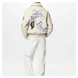 Competitive Price Men's Jackets High Impact Professionally Made Turn Over Collar Customized Patches Embroidery Varsity Jacket - Product Image 5