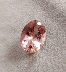 Pierre précieuse Morganite pêche 100% naturelle, taille ovale, clarté immaculée, 16 x 12 mm, 15 x 11 mm, excellente taille, forme ovale, pour bijoux - Product Image 1