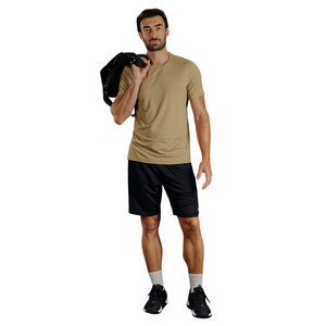 Ensemble de sport pour homme, t-shirt d'entraînement respirant à manches courtes, haut de course, legging de compression pour la salle de sport et le fitness, polyester - Product Image 1