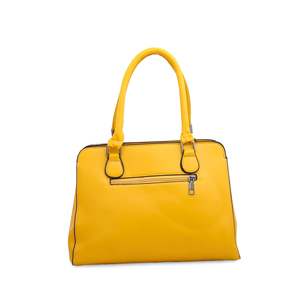 Sac à main décontracté moutarde formel P35884 sac fourre-tout en cuir d'été élégant une sangle fermeture ouverte doublure en cuir véritable pour les fêtes - Product Image 1