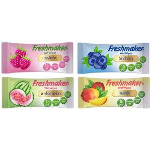 Freshmaker Kids Pocket Toallitas húmedas 15 piezas 11*19cm 35gsm Alta calidad Mejor precio Toallas de limpieza frescas - Product Image 4