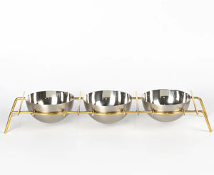 ชุดจานเสิร์ฟอะลูมิเนียม 3 ใบ ดีไซน์โดดเด่น ชุดชามเสิร์ฟใหม่สำหรับงานปาร์ตี้ เหมาะสำหรับเสิร์ฟช็อกโกแลตและผลไม้ - Product Image 1