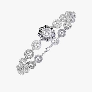 Yellow/ <b>Rose</b>/ White Rhodium Plated Moissanite Diamond Bracelet Round Cut Jewelry For Anniversary Gift To Women - Product Image 3