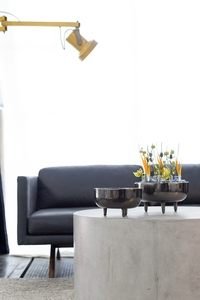 Bol de service alimentaire à décor de fleurs de finition de couleur noire ultime avec base sur pied pour centre de table Vente Quantité personnalisée - Product Image 2