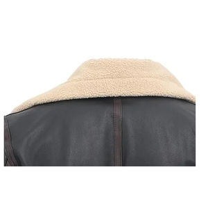 Veste en cuir PU doublée polaire pour hommes Manteau chaud en cuir thermique épais pour l'hiver - Product Image 3