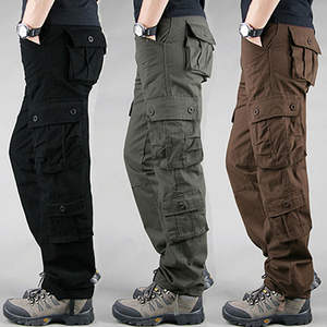 Custom Logo Men's Casual Fashion Cargo <b>Jeans</b> with Pockets Plus Size Corduroy Waterproof Breathable Wholesale - Product Image 3