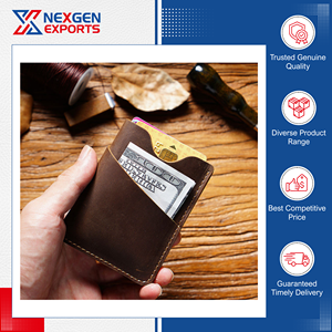 Tarjetero de Cuero Genuino de Calidad Inigualable, Estilo Vintage, con Bloqueo RFID, para Tarjetas de Crédito y de Presentación, Sin Cierre - Product Image 5