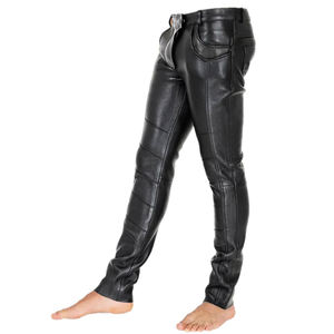 Recién llegado, pantalones de cuero para hombre, Color sólido, cintura media, ropa de calle informal, estilo Cargo High Street, diseño único OEM - Product Image 6