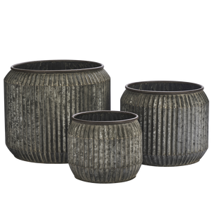 Ensemble de 3 petits bacs à plantes en métal galvanisé avec poignées, seaux en fer vintage de style campagnard pour la décoration intérieure et extérieure du jardin, pots à fleurs - Product Image 5