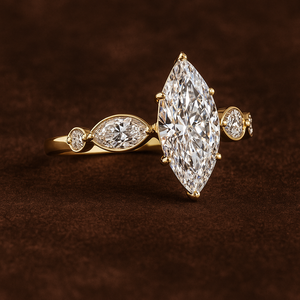 Anillo de Compromiso y Matrimonio Solitario con Diamante Talla Marquesa en Oro de 14K, Certificado VVS IGI, Joyería Original de Fábrica - Product Image 5