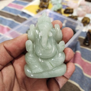 Estatua de Ganesha Idol de piedra Natural para decoración, estatua de Ganesha de cristal, diosa Idol de Ganesha, venta al por mayor - Product Image 5